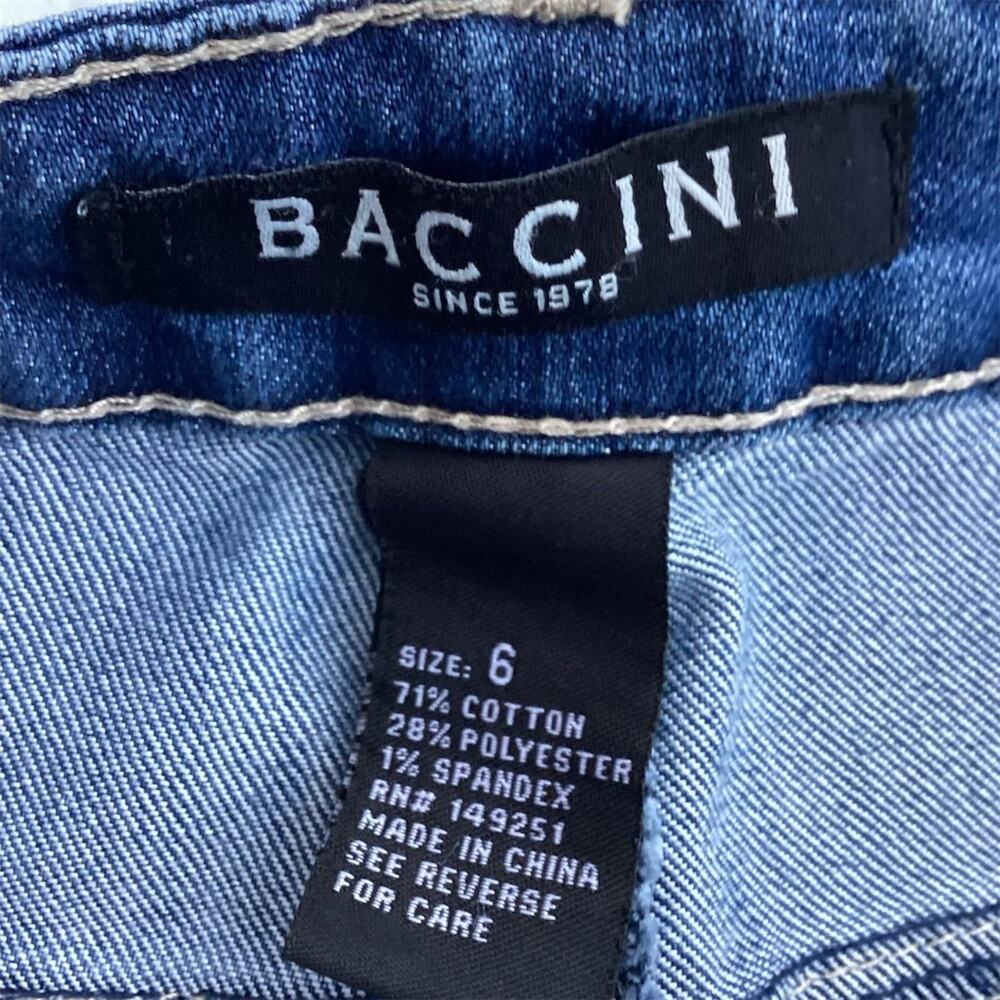 Baccini Women's Size 6 Skinny Jeans Blue‎ Floral Embroidered Denim - Picture 3 of 13